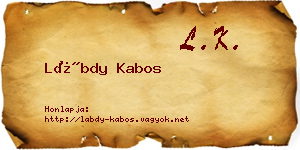 Lábdy Kabos névjegykártya